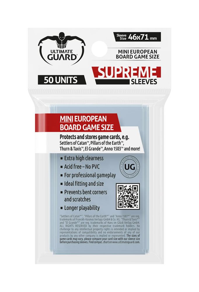 Supreme Sleeves for Board Game Cards Mini European (50)