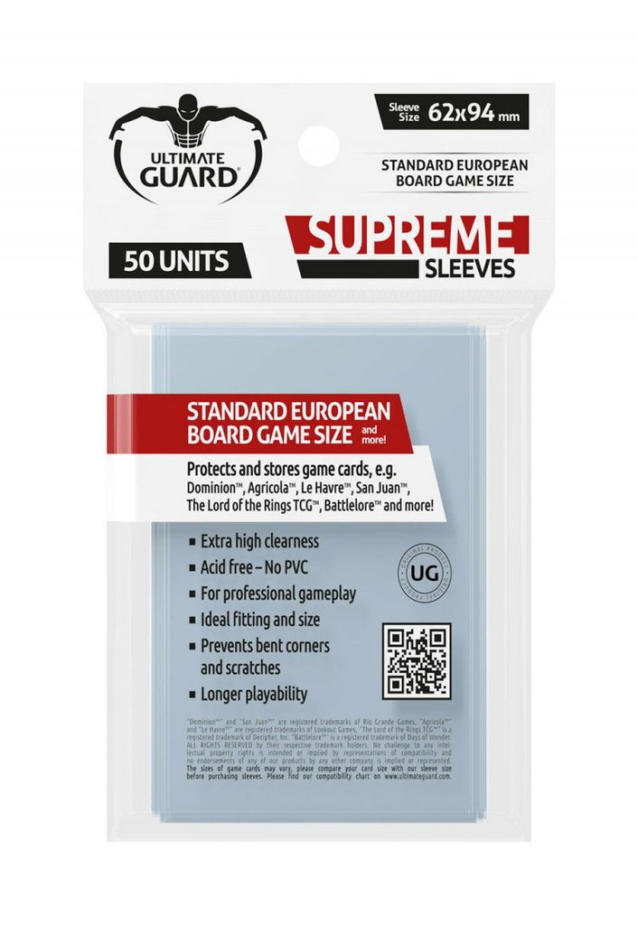 Supreme Sleeves for Board Game Cards Standard European (50)